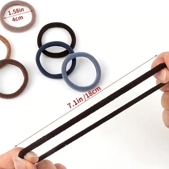 SOFT + STRETCHY | 50-Piece Hair Elastics | Neutral (Brand New!) 💘 - Picture 3 of 5